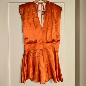 Hello Molly Vibrant Orange Romper